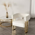thumbnail image 1 of Dayalane Modern Barrel Accent Chair, Velvet Upholstered Armchairs with Metal Leg, Reading Chairs forLiving Room, Bedroom, Lounge, White, 1 of 8