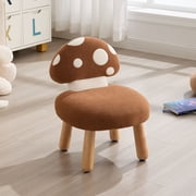 Dayalane Mushroom Kids Desk Chair Comfy, Upholstered Chairs with Wooden Legs for Ages 1-4, Playroom Furniture with Back, Bedroom, Kindergarten, Pink