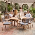 thumbnail image 1 of Dayalane Outdoor Dining Chairs Set of 6, Rope Rattan Patio Chairs with Cushions & Armrests, Weather-Resistant Metal Frame for Patio, Balcony/Bistro, Dark Grey, 1 of 12
