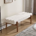 thumbnail image 1 of Dayalane Upholstered End of Bed Bench, Modern Ottoman Tufted Bedroom Bench with Solid Wood Legs for Living Room, Entryway, Vanity, Cheniile Beige, 1 of 7