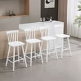 thumbnail image 1 of Dayalane Windsor Bar Stools Set of 4, 26" Farmhouse Wooden Counter Height Barstools with Spindle Back & Footrest, Armless Kitchen Island Stools for Bistro, Pub, Breakfast Bar,White, 1 of 9