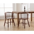 thumbnail image 1 of Dayalane Wooden Spindle Dining Chairs Set of 2, Mid-Century Modern Farmhouse Kitchen Chairs with Curved Backrest, Windsor Chairs for Living Room Kitchen Dining Room, Walnut, 1 of 9