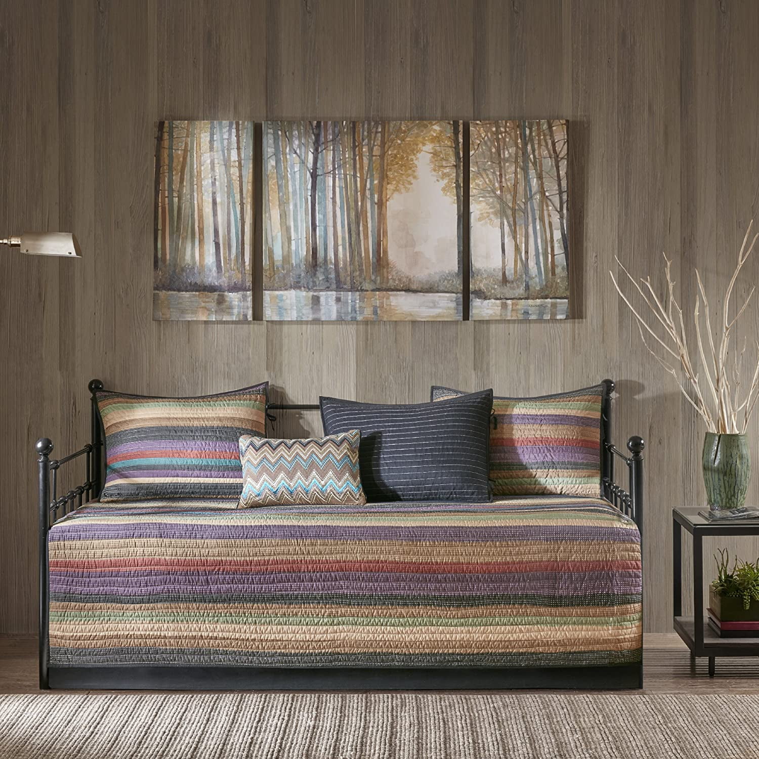 Yosemite Quilted Daybed Cover Set in Purple Teal, 75in x 39in