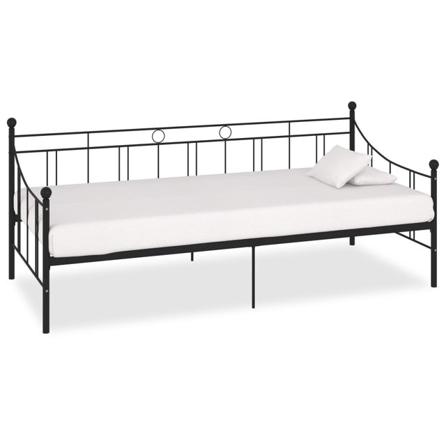 Daybed Frame Black Metal 90×200 cm