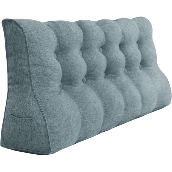 Daybed Pillows Reading Pillow Headboard Body Positionar Triangular Headboard Large Bolster Backrest Suitable for Sofa and Bed Gift for Mom Gray Queen