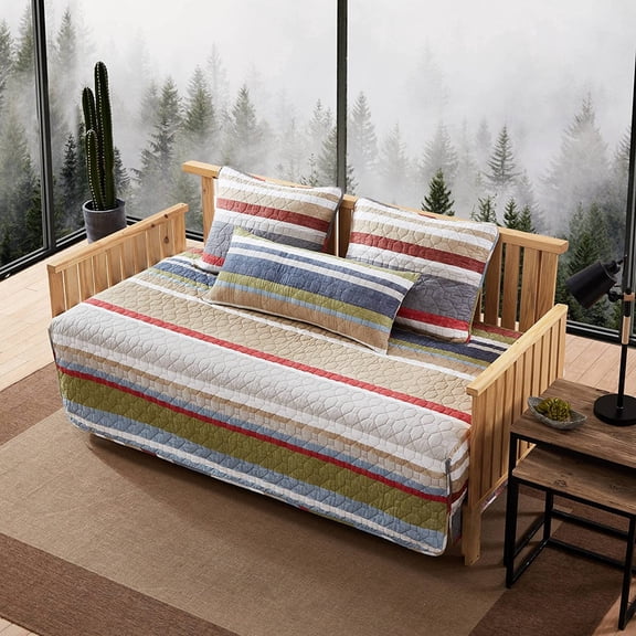 Daybed Set 4 Piece Cotton Bedding All Season  Home Decor Salmon Ladder Multi
