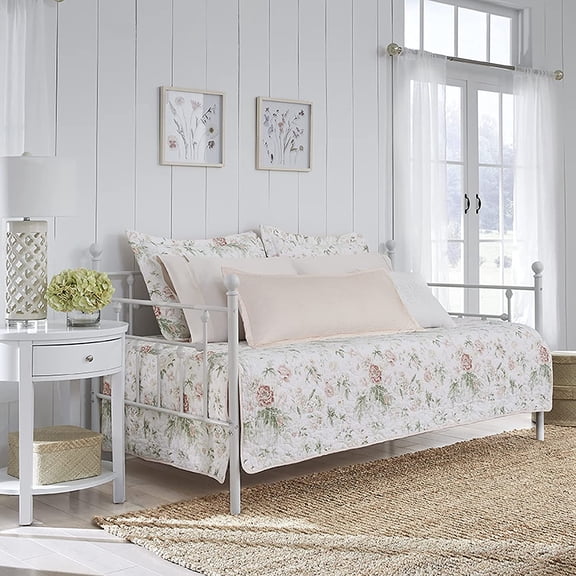 - Daybed Set, Lightweight Bedding with Matching Shams & Pillow Cover, Lightweight for All Seasons, Coquette Room Decor (Breezy Floral Pink, Daybed)