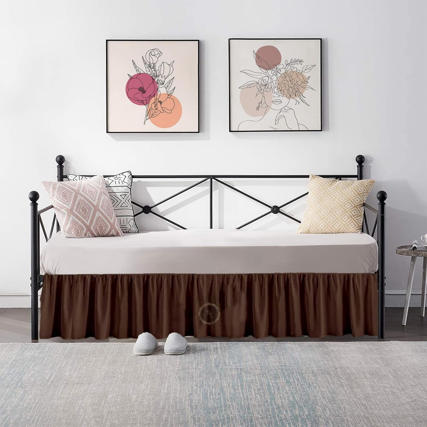 Daybed Skirt with Split Corners Twin - 12 Inch Drop Easy Fit - Dust