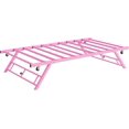 thumbnail image 1 of Daybed Stand Up Trundle Bed Frame, Pop Up Metal Slats Support, Lockable Casters, Space-Saving Pull-Out Guest Bed, No Box Spring Needed,Pink, 1 of 4