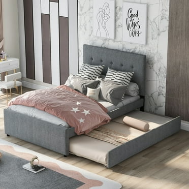 Metro Twin Extra Long Bed with Footboard and Twin Extra Long Trundle in ...