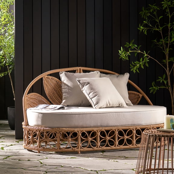 Daybed With Finish And Cushion Outdoor Surface Pillows