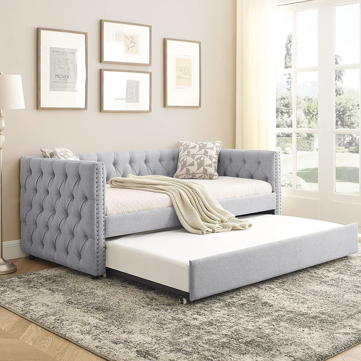 Muumblus Modren Daybed Couch for Small Spaces, Pull Out Sofa Bed, Twin