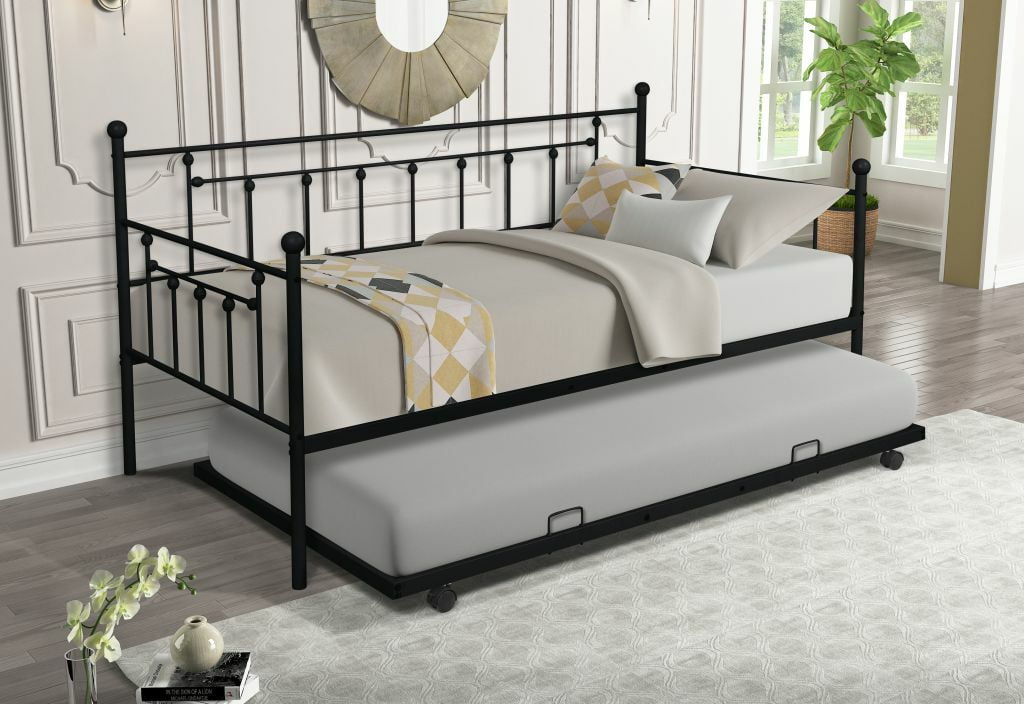 Daybed with Trundle,Solid Structure,Weight CapacityDaybed 400 LBS