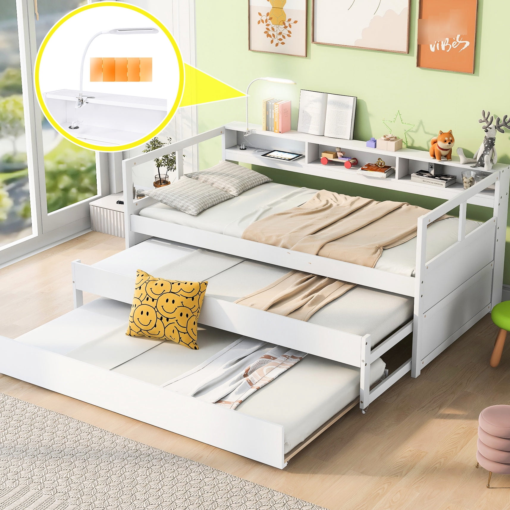 Daybed with Trundles for Flexible Use - Adapt to Different Situations