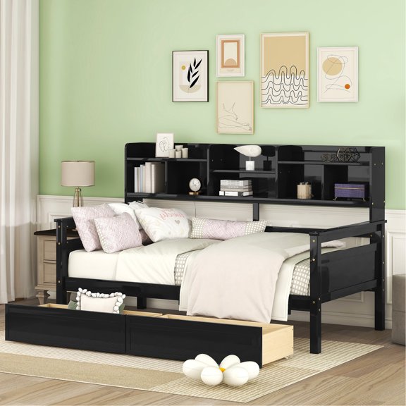 Daybed with wood slat and triangle support | Ensures long - term use, great for relaxation