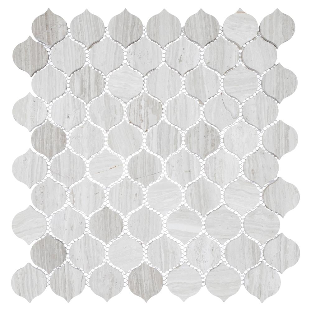 Dayberry 12" Gray Marble Arabesque Mosaic Tile