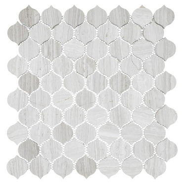 Dayberry Swanson Gray 1.5-in. Marble Arabesque Polished Natural Stone Mosaic Wall & Floor Tile