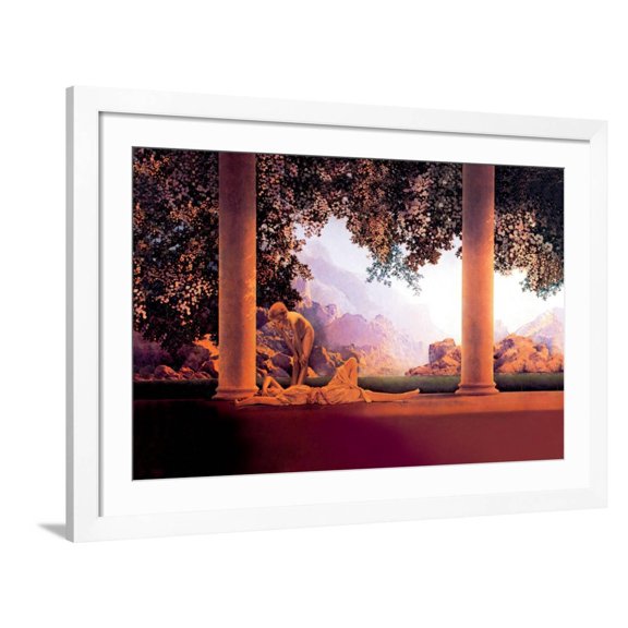 Art.com Daybreak Art Print by Maxfield Parrish, White Frame Wall Art, 44" x 32"