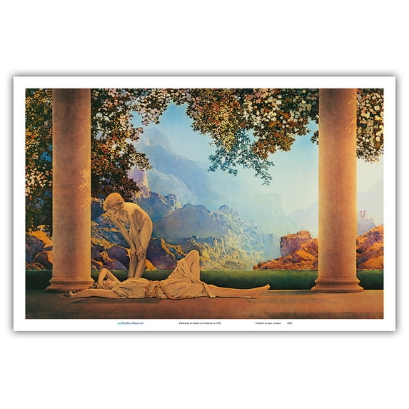 Daybreak - Vintage Art Nouveau Poster by Maxfield Parrish c.1922 - Master Art Print (Unframed) 12in x 18in