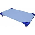 thumbnail image 1 of Daycare Cot Fitted Sheet, Standard Size Toddler Daycare/Pre-School Cot Sheet, 100% Cotton Soft & Comfortable Nap Sheet with Corner Elastic Loops - Pack of 18 - Light Blue Solid (22" W X 54" L), 1 of 6