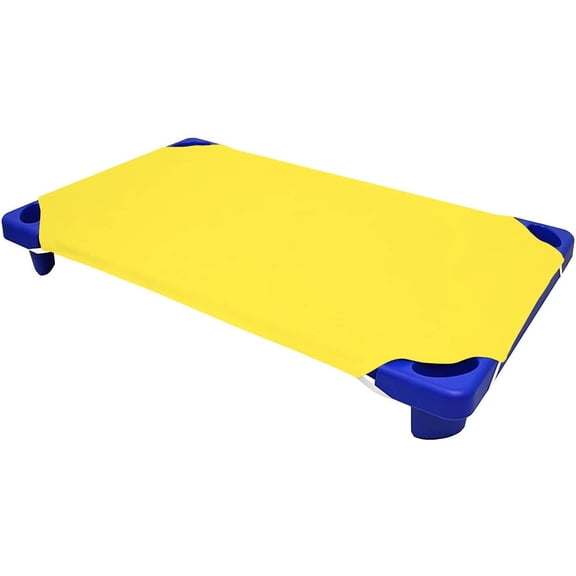 Daycare Cot Sheets -Daycare Cot Sheets for Toddler and Preschool - Cotton - Corner Elastic Loops - Cot Bed Fitted Sheet 1000 Thread count Pre-School Cot Sheet Pack Of 12 (23"X55", Yellow)