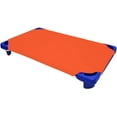thumbnail image 1 of Daycare Cot Sheets -Daycare Cot Sheets for Toddler and Preschool - Cotton - Corner Elastic Loops - Cot Bed Fitted Sheet 1000 Thread count Pre-School Cot Sheet Pack Of 3 (23"X47", Orange), 1 of 8