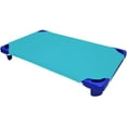 thumbnail image 1 of Daycare Cot Sheets -Kids Cot Sheet for Stackable Cots for Preschool - Cotton - Corner Elastic Loops - Cot Bed Fitted Sheet 1000 TC Pre-School Cot Sheet Pack Of 12 (23"X52", Turquoise Blue), 1 of 8