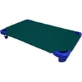 thumbnail image 1 of Daycare Cot Sheets -Kids Cot Sheet for Stackable Cots for Preschool - Cotton - Corner Elastic Loops - Cot Bed Fitted Sheet 1000 TC Pre-School Cot Sheet Pack Of 3 (22"X52", Teal Green), 1 of 8