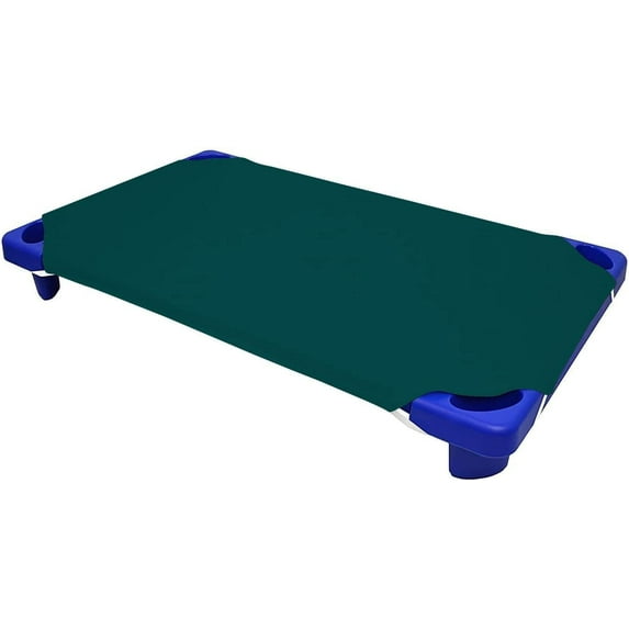 Daycare Cot Sheets -Kids Cot Sheet for Stackable Cots for Preschool - Cotton - Corner Elastic Loops - Cot Bed Fitted Sheet 1000 TC Pre-School Cot Sheet Pack Of 3 (22"X52", Teal)