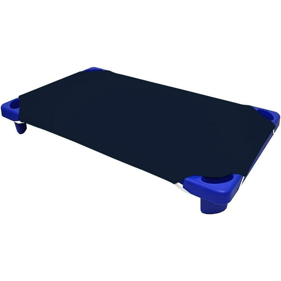 Daycare Cot Sheets -Kids Cot Sheet for Stackable Cots for Preschool - Cotton - Corner Elastic Loops - Cot Bed Fitted Sheet 1000 TC Pre-School Cot Sheet Pack Of 6 (22"X40", Navy Blue)