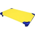 thumbnail image 1 of Daycare Cot Sheets -Kids Cot Sheet for Stackable Cots for Preschool - Cotton - Corner Elastic Loops - Cot Bed Fitted Sheet 1000 TC Pre-School Cot Sheet Pack Of 6 (23"X40", Yellow), 1 of 8