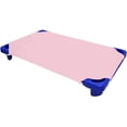 thumbnail image 1 of Daycare Cot Sheets -Kids Cot Sheet for Stackable Cots for Preschool - Cotton - Corner Elastic Loops - Cot Bed Fitted Sheet 1000 TC Pre-School Cot Sheet Pack Of 6 (23"X47", Light Pink), 1 of 8