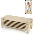 thumbnail image 1 of Daycare Cots, 6-Pack Stackable Nap Bed Cot with Easy Lift Corners, Portable Children Sleeping Cots for Preschool Classroom, Nursery, Ready-to-Assemble (Sand), 1 of 9