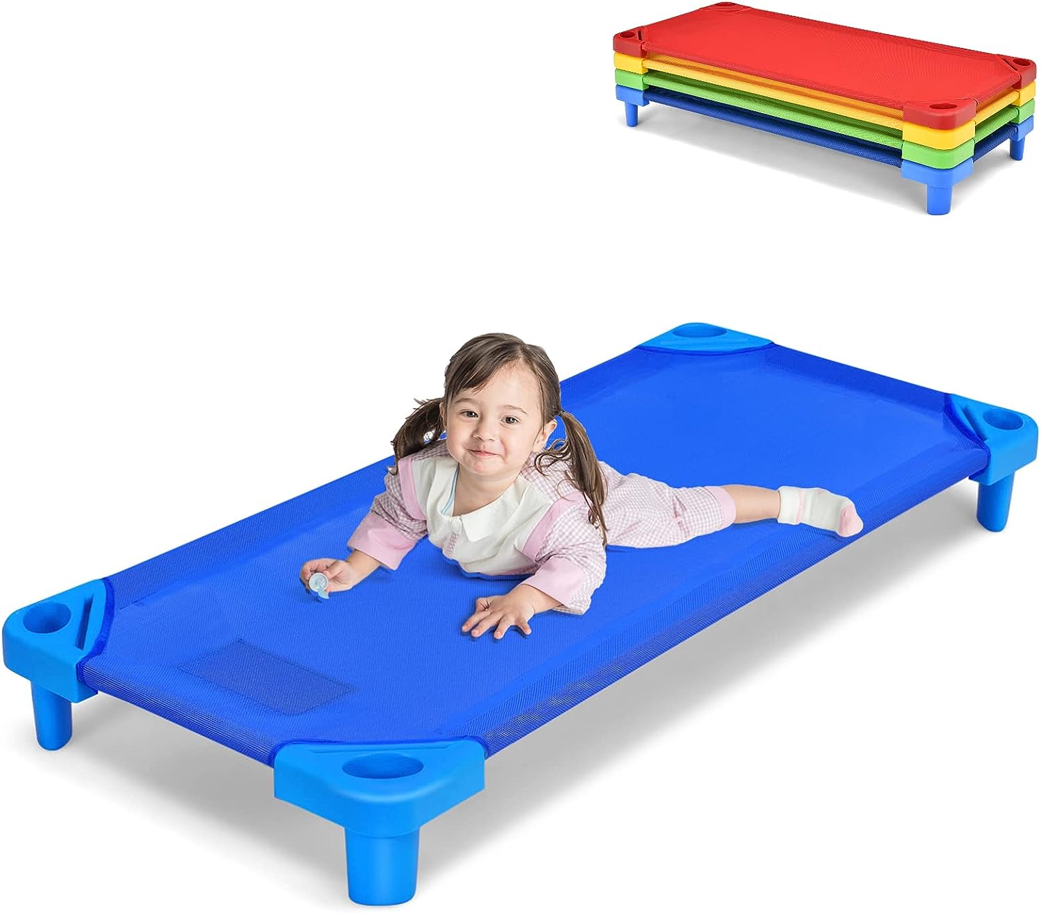 Daycare Cots, Pack Of 4, 52” L Stackable Toddler Nap Cots For Resting
