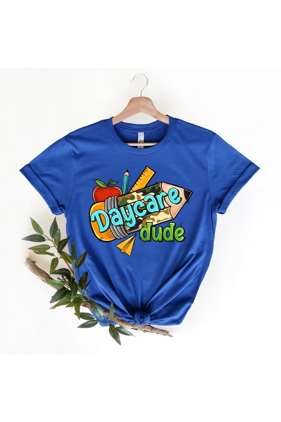 Daycare Dude Camo School Pencil Shirt,ack to School Shirt,Teacher Shirt,Team Teacher Shirt