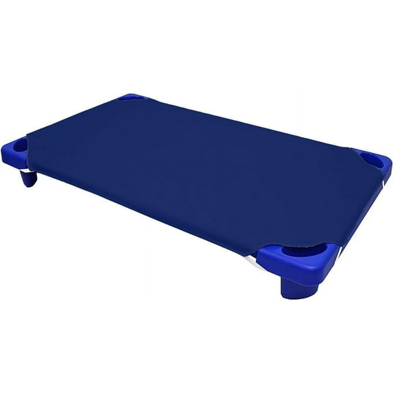 Daycare/Preschool Fitted Toddler Sheets - 100% Cotton Preschool Kids Cot Sheets 400TC - Corner Elastic Loops for Toddlers – Pack of 12 - Royal Blue Solid (23" W X 52" L)