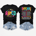thumbnail image 1 of Daycare Provider T-Shirt for Women, ABCD Daycare Tour Graphic Teacher Shirt, Funny Childcare Gift, 1 of 5