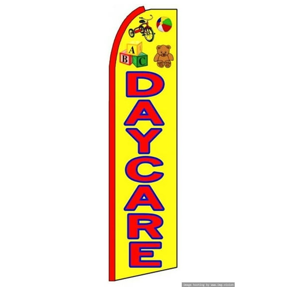 Daycare Swooper flag With Pole Advertisement /Business Flags | Feather Flag |