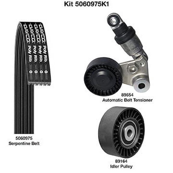 Dayco 5060975K1 - Serpentine Belt Drive Component Kit Fits select: 2006-2010 HYUNDAI SONATA, 2011 KIA SORENTO