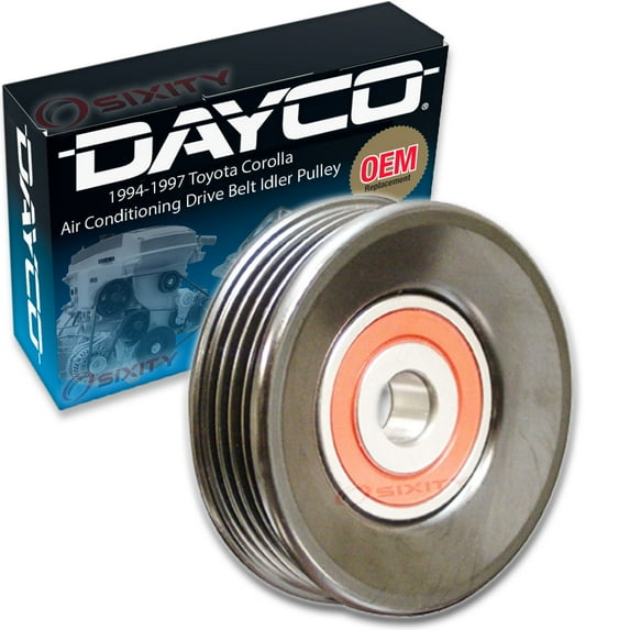 Dayco AC Drive Belt Idler Pulley compatible with Toyota Corolla 1.6L 1.8L L4 1994-1997