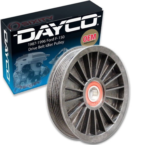 Dayco Drive Belt Idler Pulley compatible with Ford F-150 5.0L 5.8L V8 1987-1996