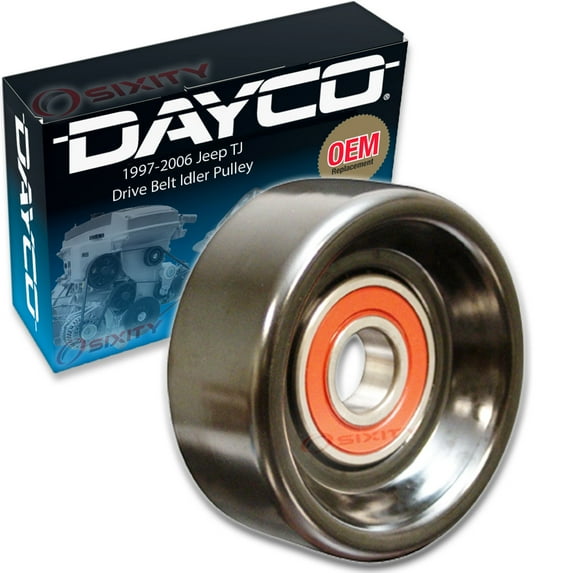 Dayco Drive Belt Idler Pulley compatible with Jeep TJ 2.5L 4.0L L4 L6 1997-2006