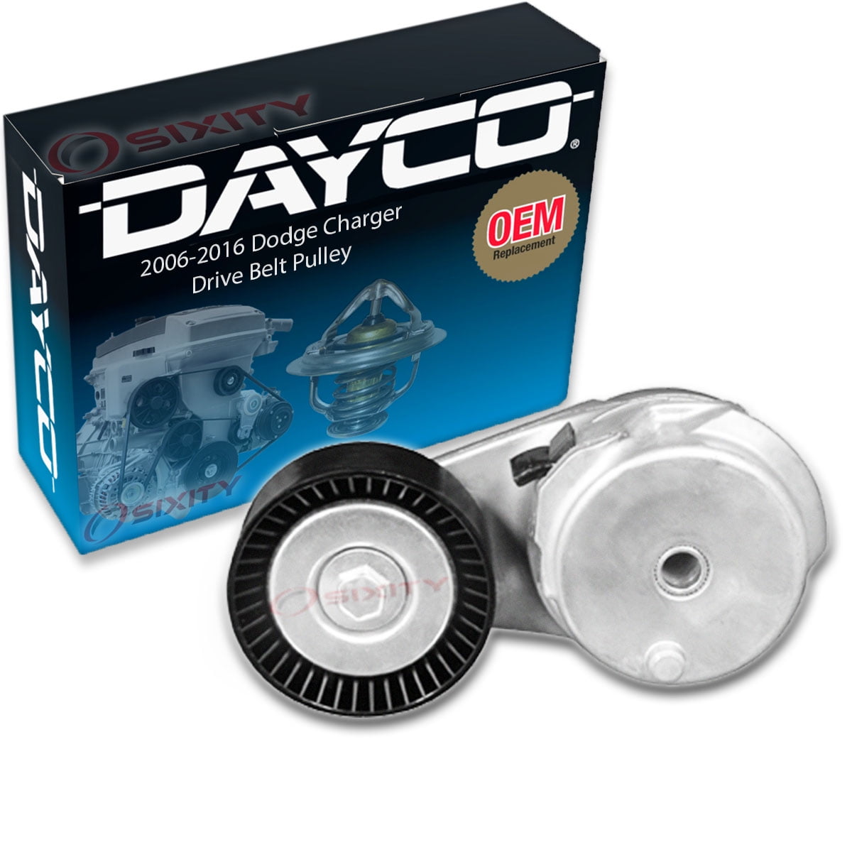 Dayco Drive Belt Tensioner Assembly compatible with Dodge Charger 2.7L 3.5L 5.7L 6.1L 6.4L V6 V8 2006-2019