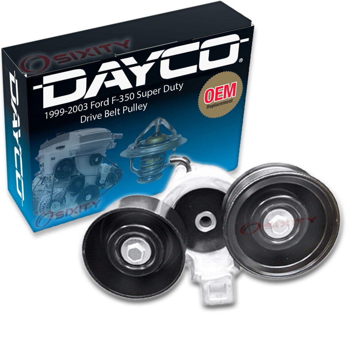 Dayco Drive Belt Tensioner Assembly compatible with Ford F-350 Super Duty 7.3L V8 1999-2003