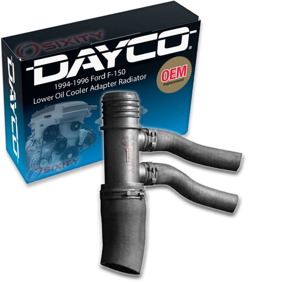 Dayco Lower Oil Cooler Adapter Radiator Coolant Hose compatible with Ford F-150 5.8L V8 1994-1996