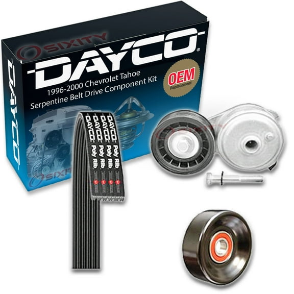 Dayco Main Drive Serpentine Belt Drive Component Kit compatible with Chevrolet Tahoe 5.7L V8 1996-2000