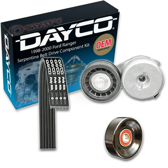 Dayco Main Drive Serpentine Belt Drive Component Kit compatible with Ford Ranger 4.0L V6 1998-2000