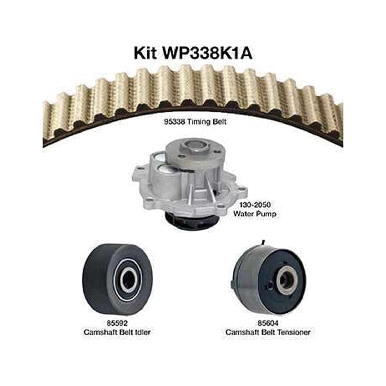 Dayco WP338K1A Timing Belt Kit with Water Pump for 2009-2011 Chevy Aveo