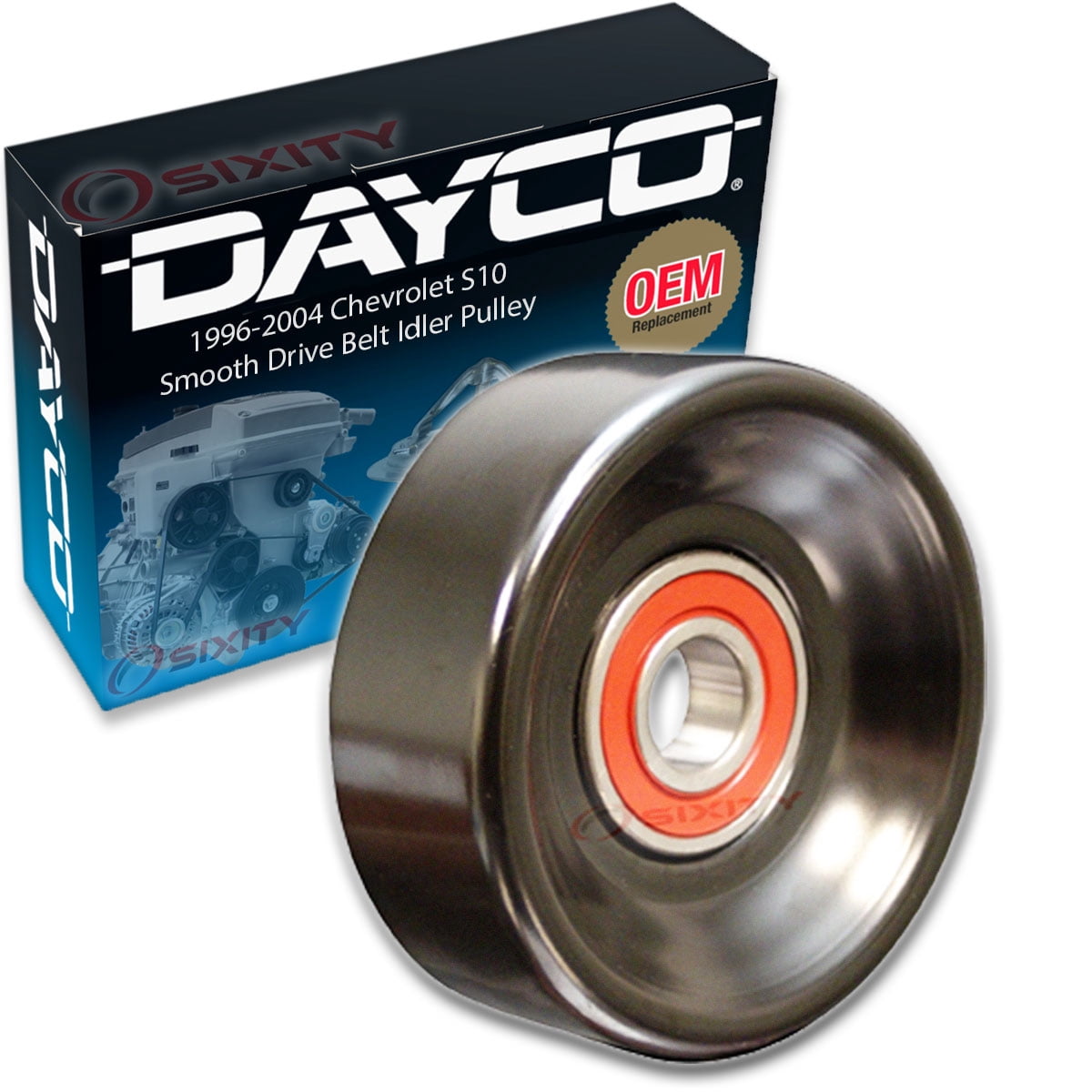 Dayco Smooth Pulley Drive Belt Idler Pulley compatible with Chevrolet S10 4.3L V6 1996-2004
