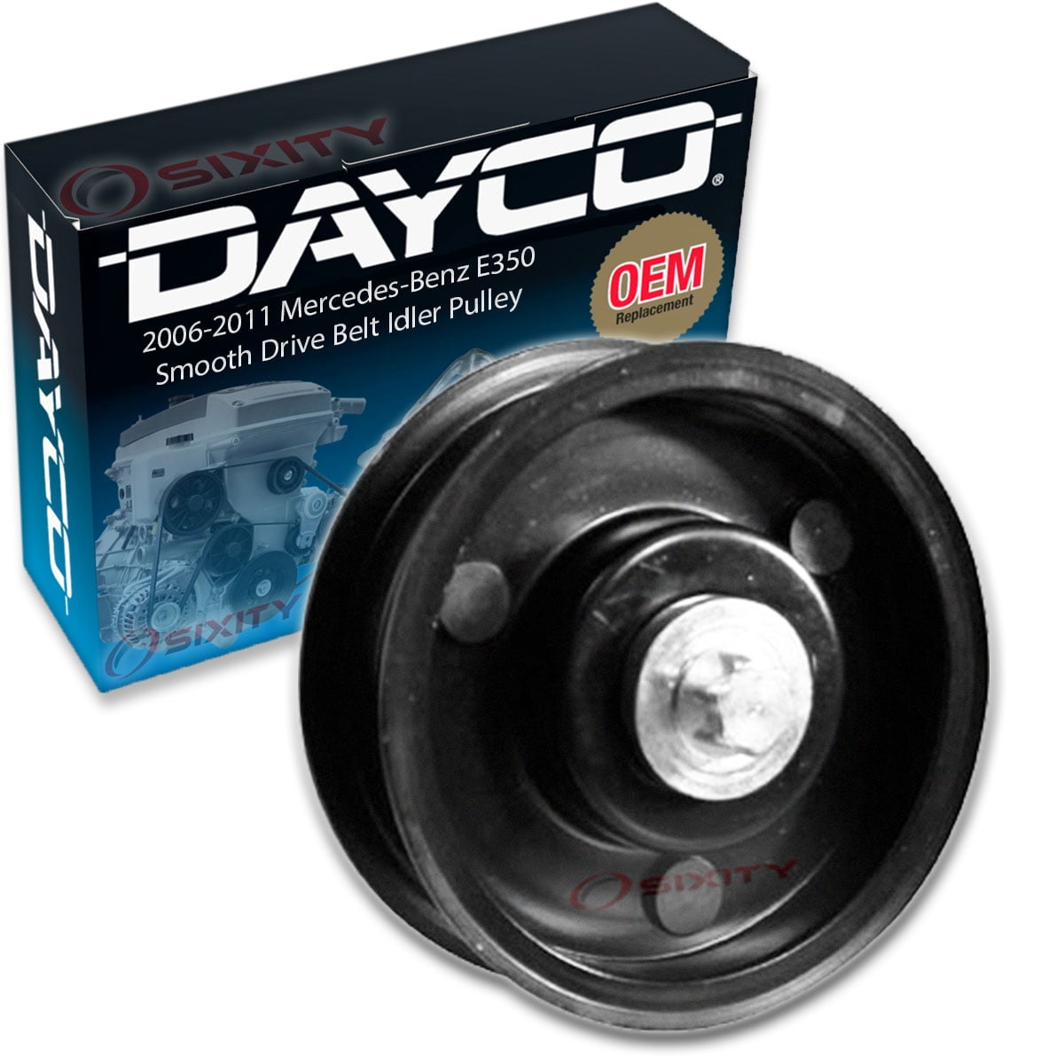 Dayco Smooth Pulley Drive Belt Idler Pulley compatible with Mercedes-Benz E350 3.5L V6 2006-2011